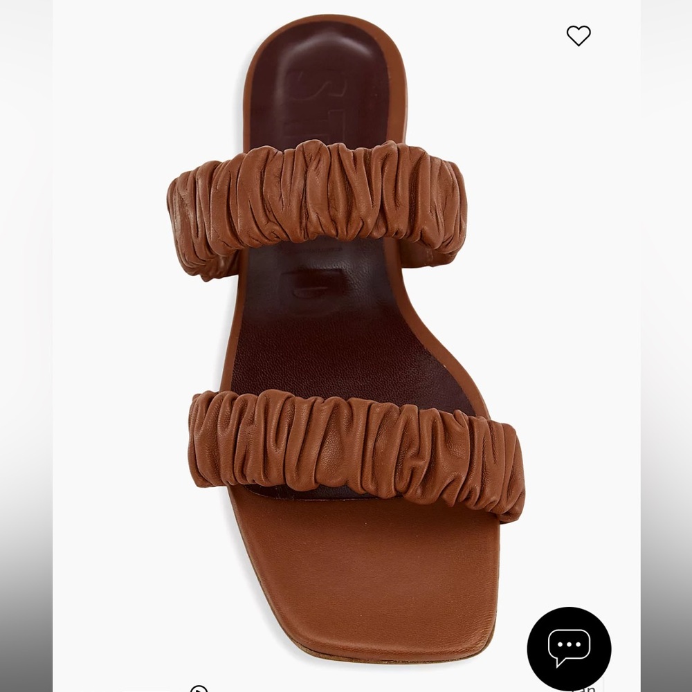 Staud Maya Ruched Leather Slides